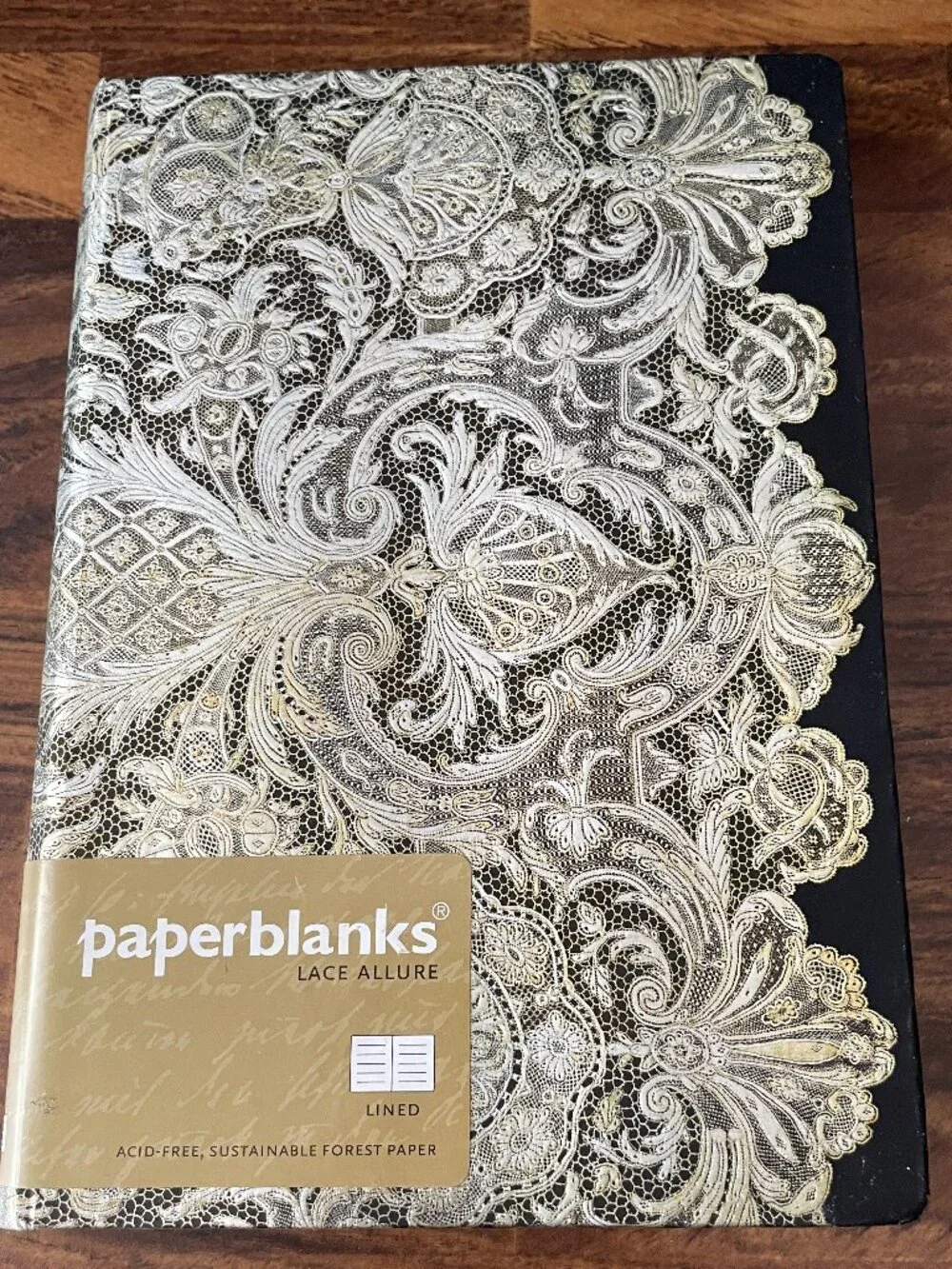 Paperblanks Ivory Veil Lace Allure Hardcover Mini Lined Elastic Band ClosureNtbk